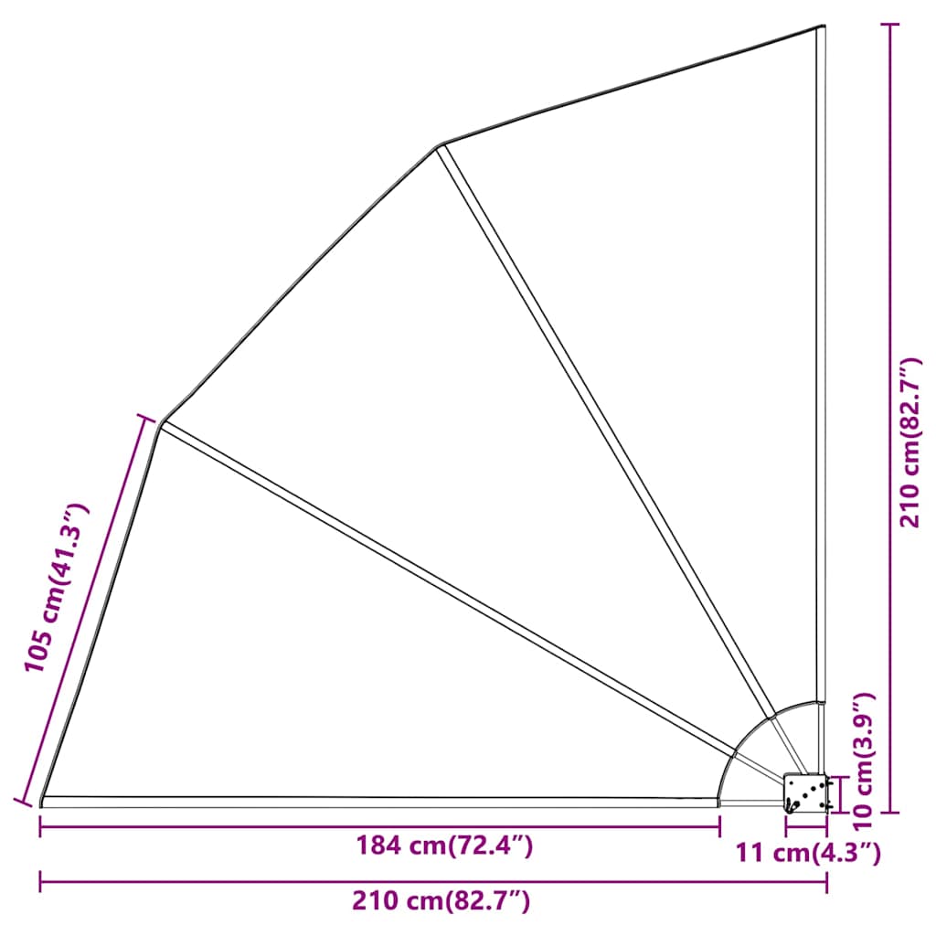vidaXL Balcony Privacy Screen Anthracite and white 210 x 210 cm Fabric