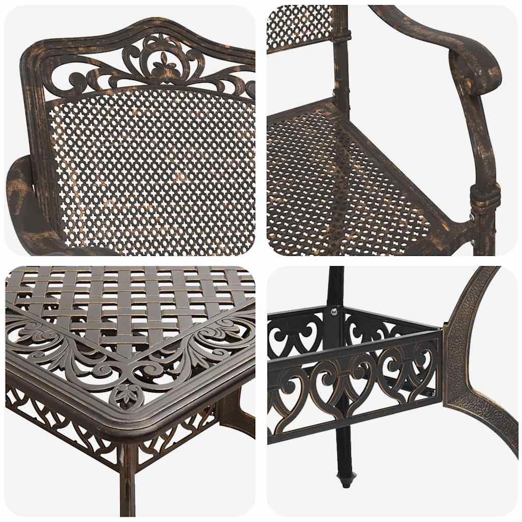 vidaXL Garden Dining Set 7 pcs Bronze Aluminium