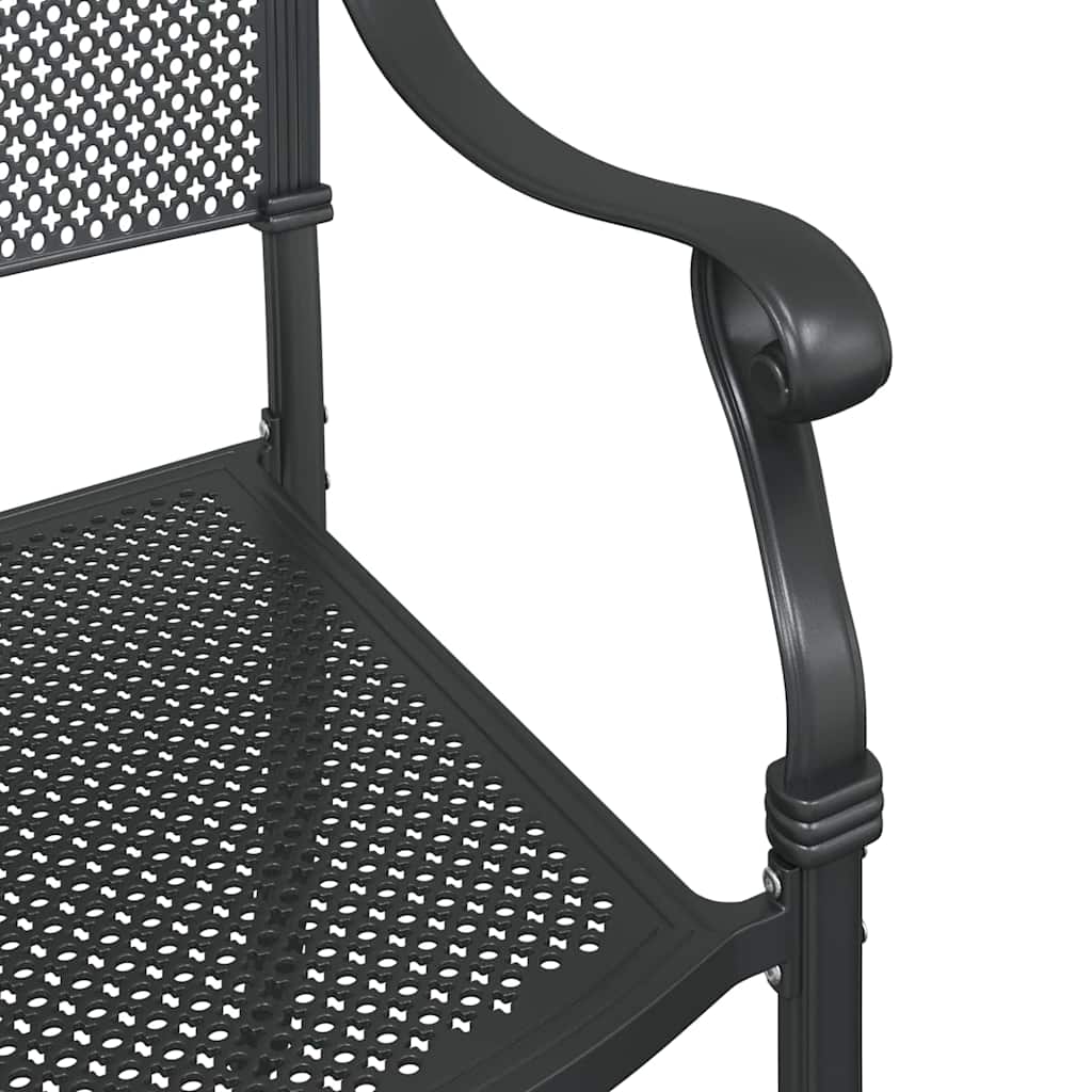 vidaXL Garden Table Set 3 pcs Black Cast Aluminium