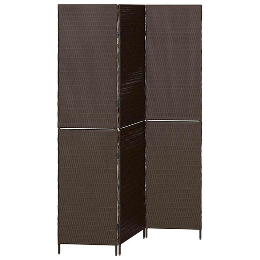 vidaXL Room Divider Folding Manual Brown 146 x 180 cm Poly Rattan