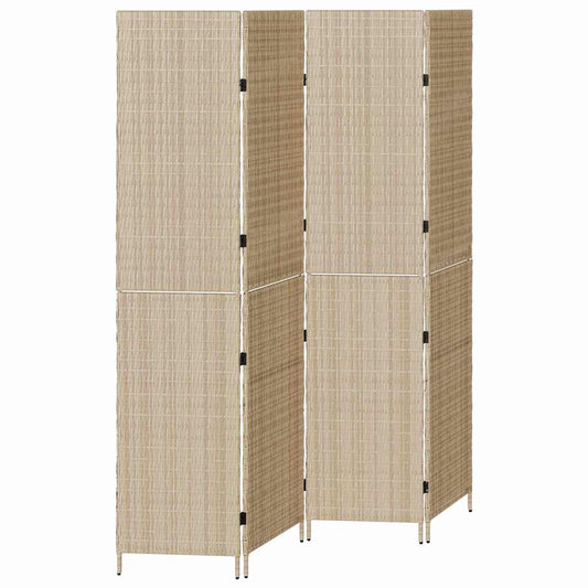 vidaXL Room Divider Folding Manual Beige 195 x 180 cm Poly Rattan