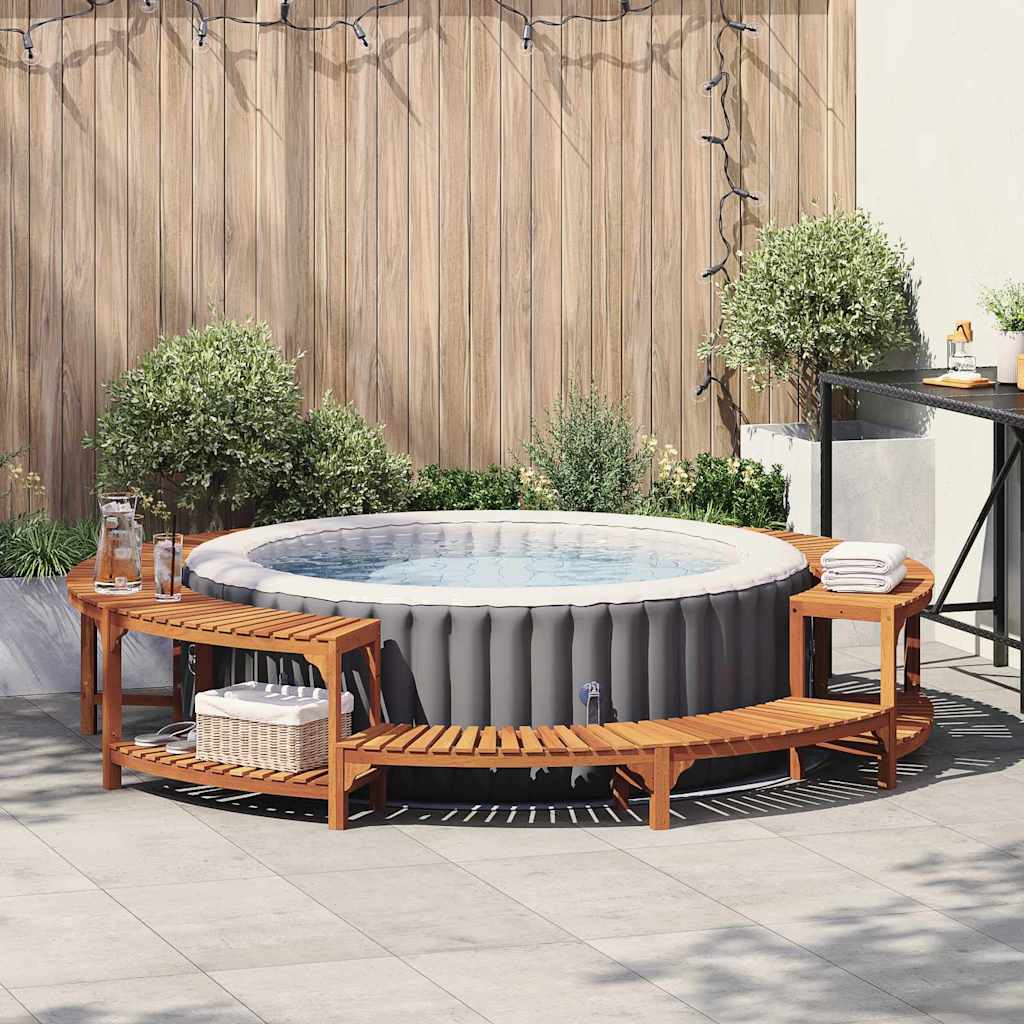 vidaXL Hot Tub Surround Brown Ø275 x 55.5 cm