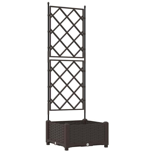 vidaXL Garden Planter Brown 40 x 40 x 125.5 cm PP