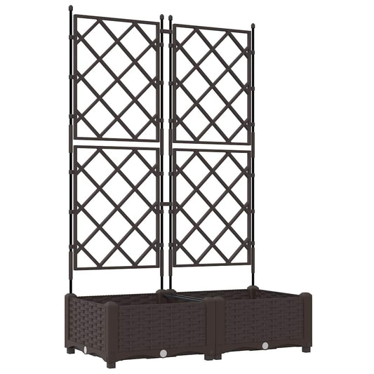 vidaXL Garden Planter 2 pcs Brown 80 x 40 x 125.5 cm PP