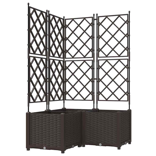 vidaXL Garden Planter 3 pcs Brown 80 x 80 x 143 cm PP