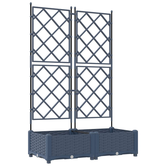 vidaXL Garden Planter 2 pcs Grey 80 x 40 x 125.5 cm PP