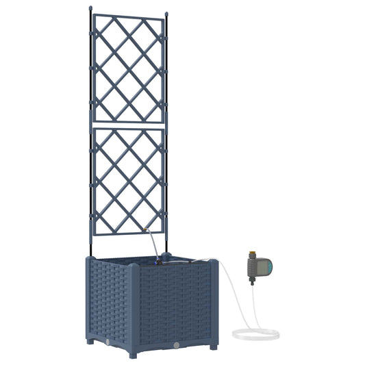 vidaXL Garden Planter Grey 40 x 40 x 142 cm PP