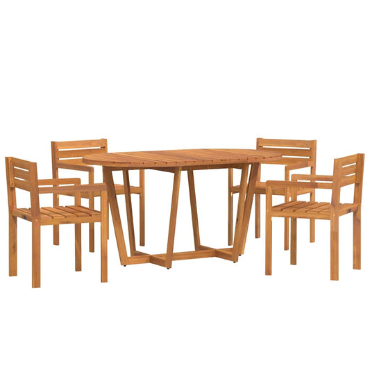 vidaXL 5 Piece Garden Dining Set Solid Wood Acacia