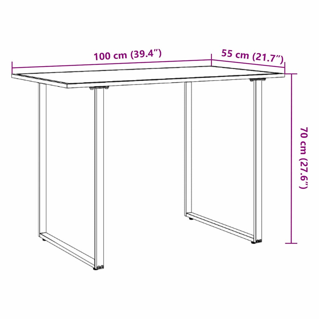 vidaXL Garden Table Grey 100 x 55 x 70 cm Wood