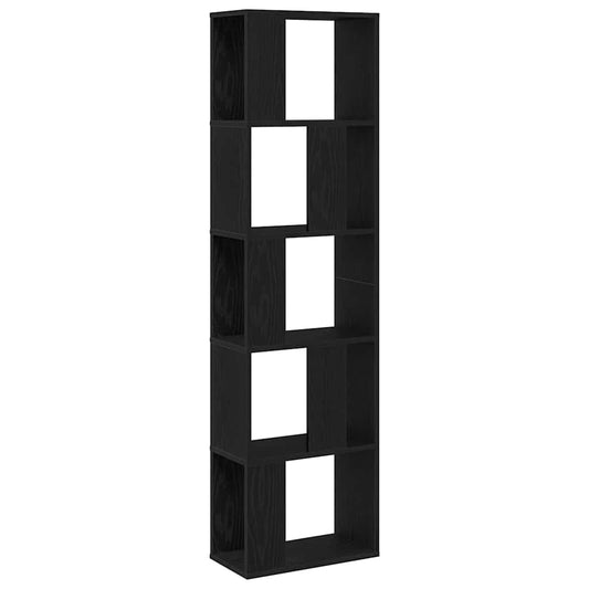vidaXL Bookcase 5.0-Tier 45 x 23.5 x 162.5 cm Black Oak