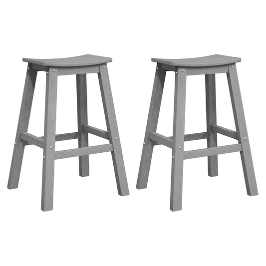 vidaXL Bar Stool 2 pcs Light Grey 52 x 43 x 73.5cm HDPE