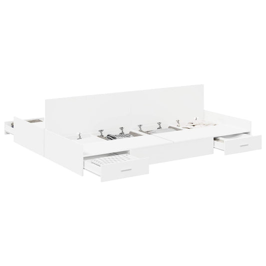 vidaXL Storage Bed Frame White 140 x 190 cm Engineered Wood