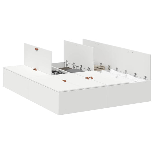 vidaXL Storage Bed Frame White 140 x 200 cm Engineered Wood