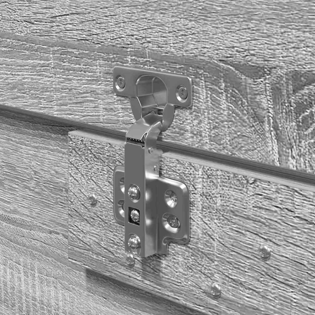 vidaXL Storage Bed Frame Grey Sonoma 150 x 200 cm Engineered Wood