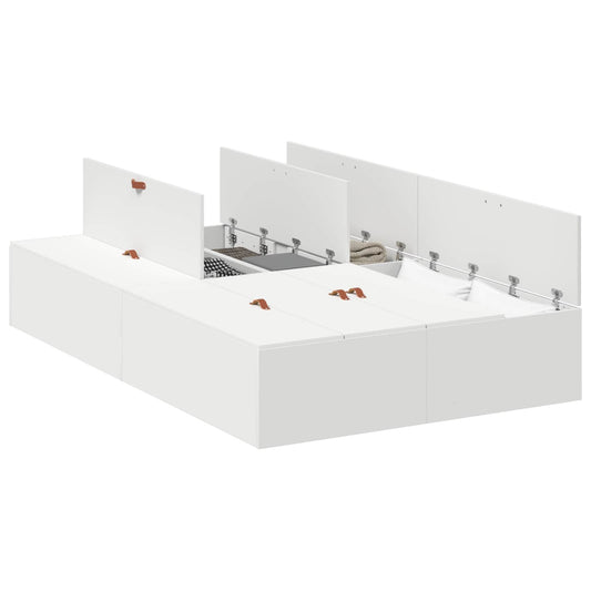 vidaXL Storage Bed Frame White 120 x 190 cm Engineered Wood