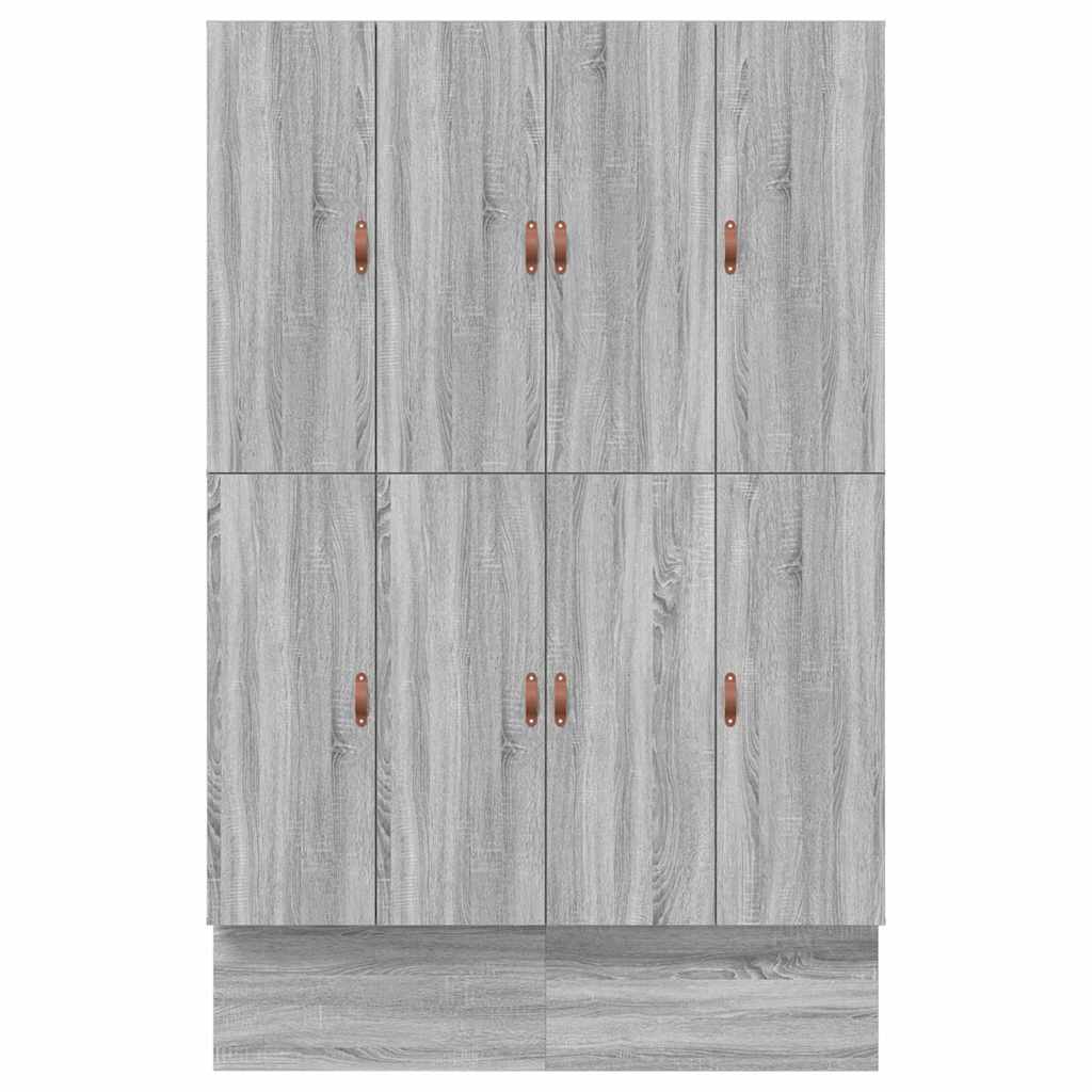 vidaXL Storage Bed Frame Grey Sonoma 135 cm Engineered Wood