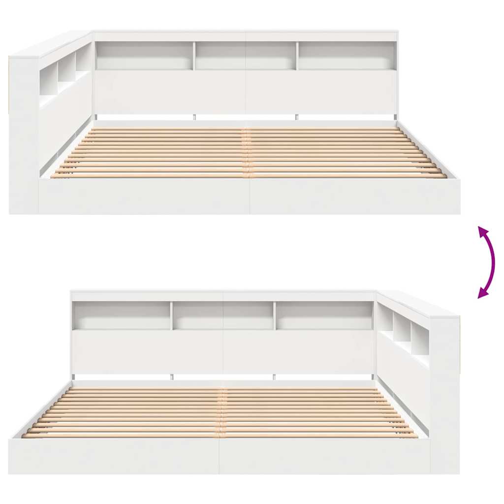 vidaXL Bookcase Bed with Headboard White 180 x 200 cm Engineered wood