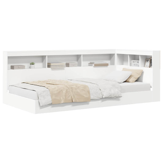 vidaXL Bookcase Bed with Headboard White 90 x 190 cm Engineered wood