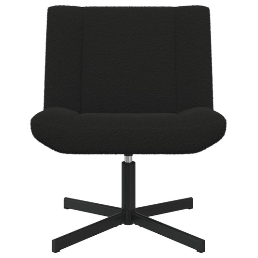vidaXL Swivel Chair Black 63 x 75 x 76 cm Sheepskin