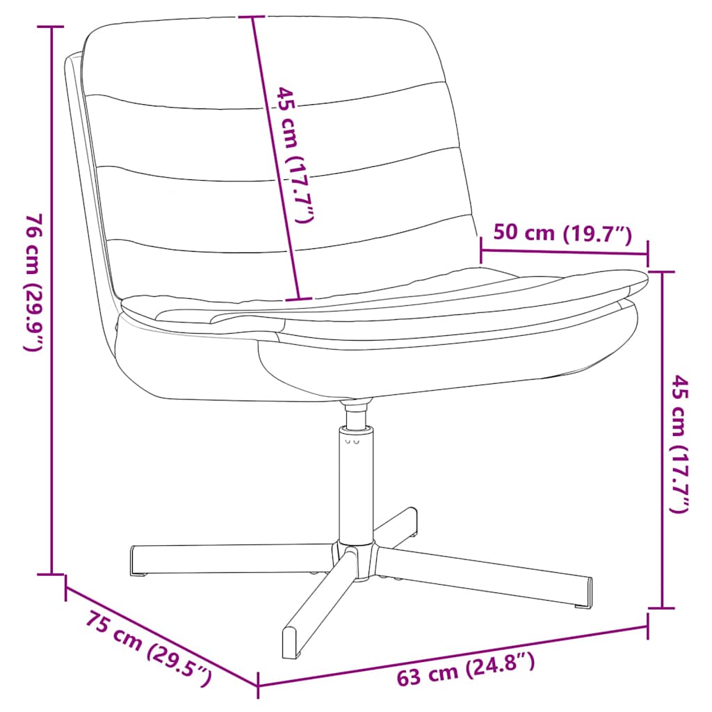 vidaXL Swivel Chair Cream 63 x 75 x 76 cm Fabric