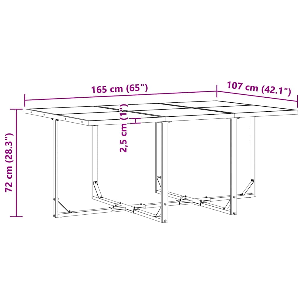 vidaXL Garden Dining Set 11 pcs Black Steel