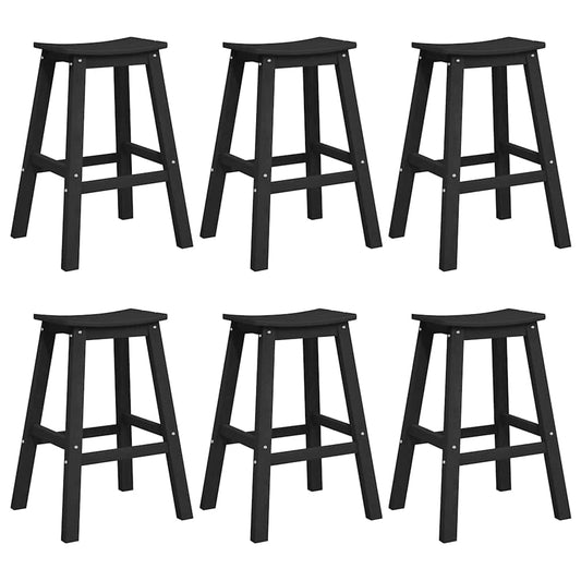 vidaXL Garden Bar Set 6 pcs Black HDPE
