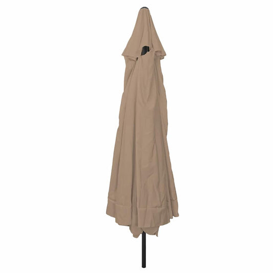 vidaXL Garden Parasol Taupe 394 x 394 x 248 cm Polyester and Steel