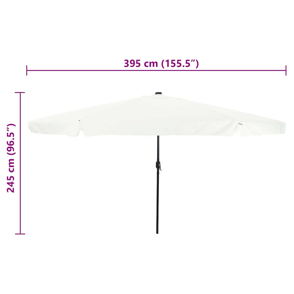 vidaXL Garden Parasol Sand and Anthracite 395 x 395 x 245 cm Polyester