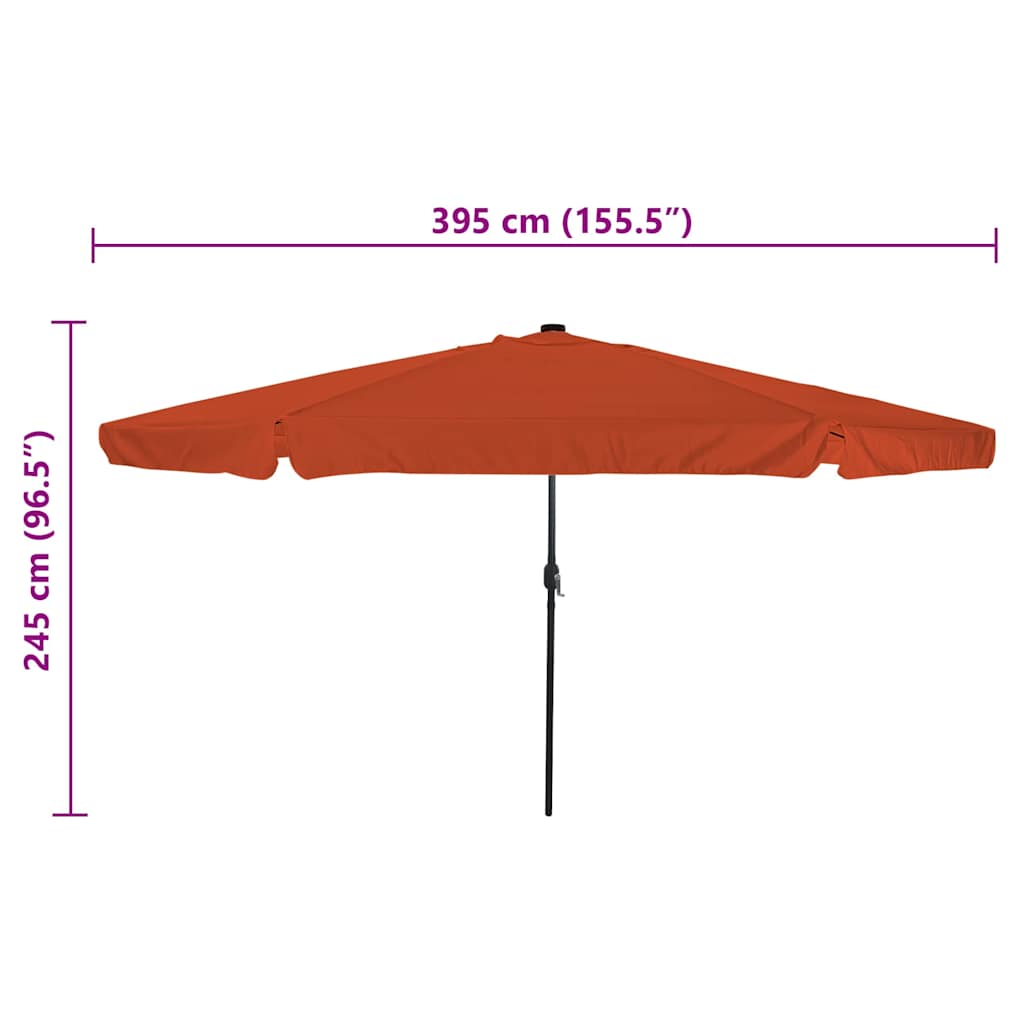 vidaXL Garden Parasol Terracotta 395 x 395 x 245 cm Polyester
