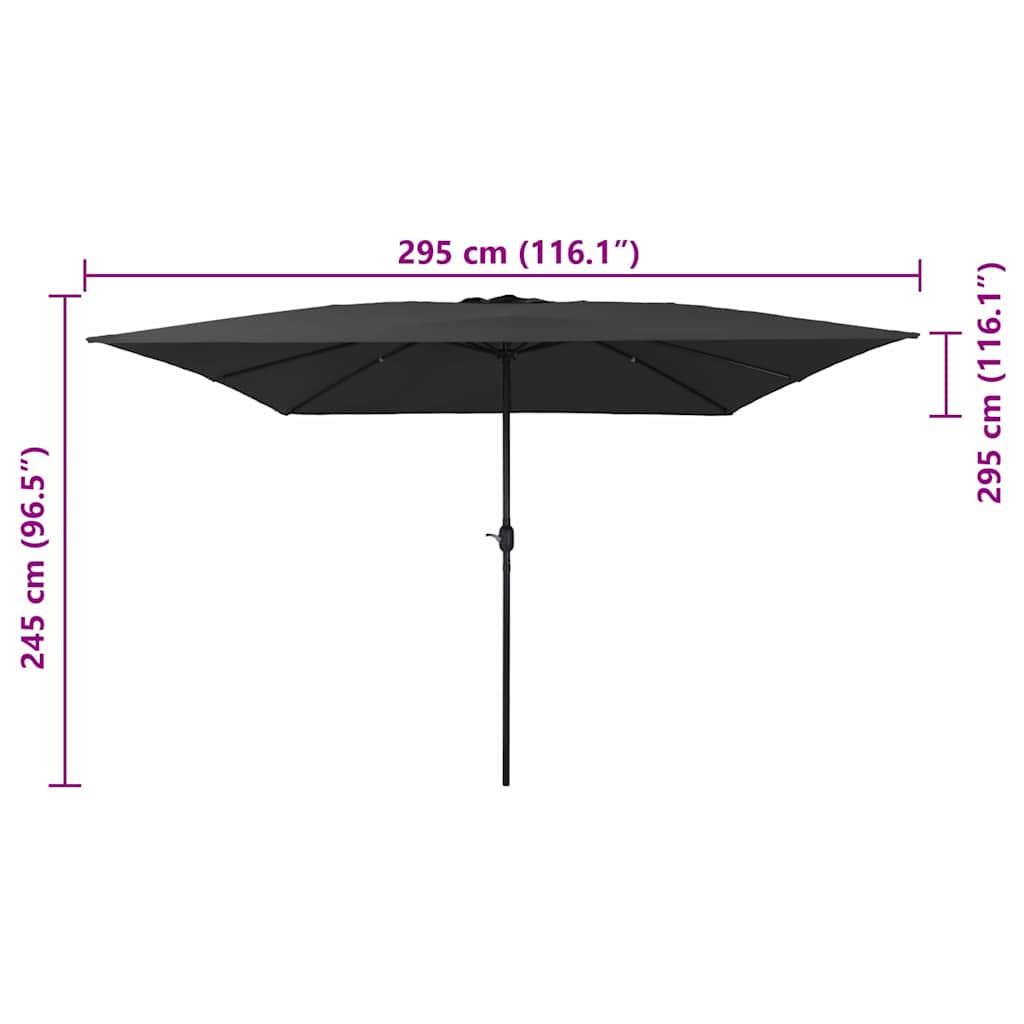 vidaXL Garden Parasol Anthracite 295 x 295 x 245 cm