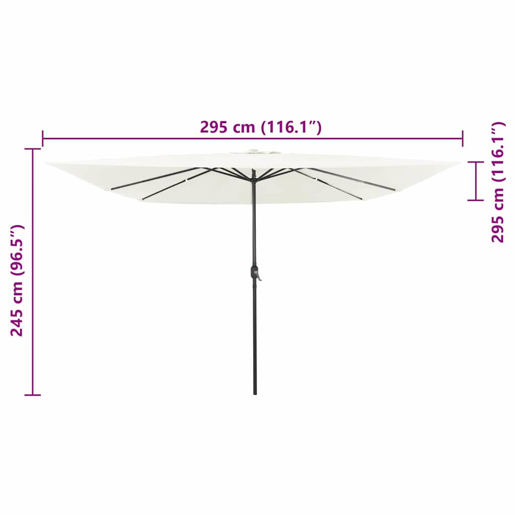 vidaXL Garden Parasol Sand 295 x 295 x 245 cm Polyester and Steel
