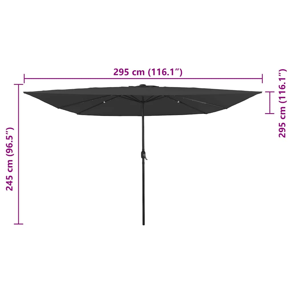 vidaXL Garden Parasol Anthracite 295 x 295 x 245 cm