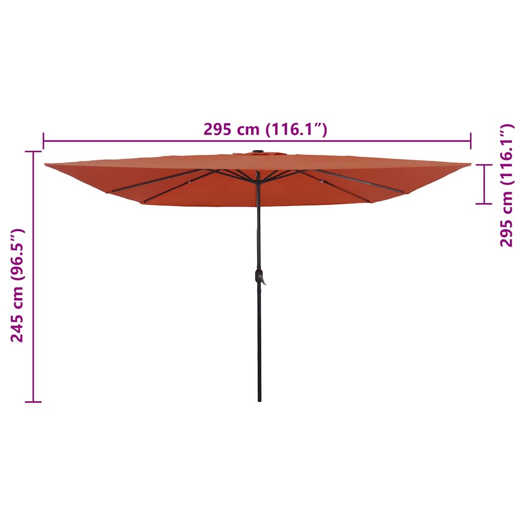 vidaXL Garden Parasol Terracotta 295 x 295 x 245 cm