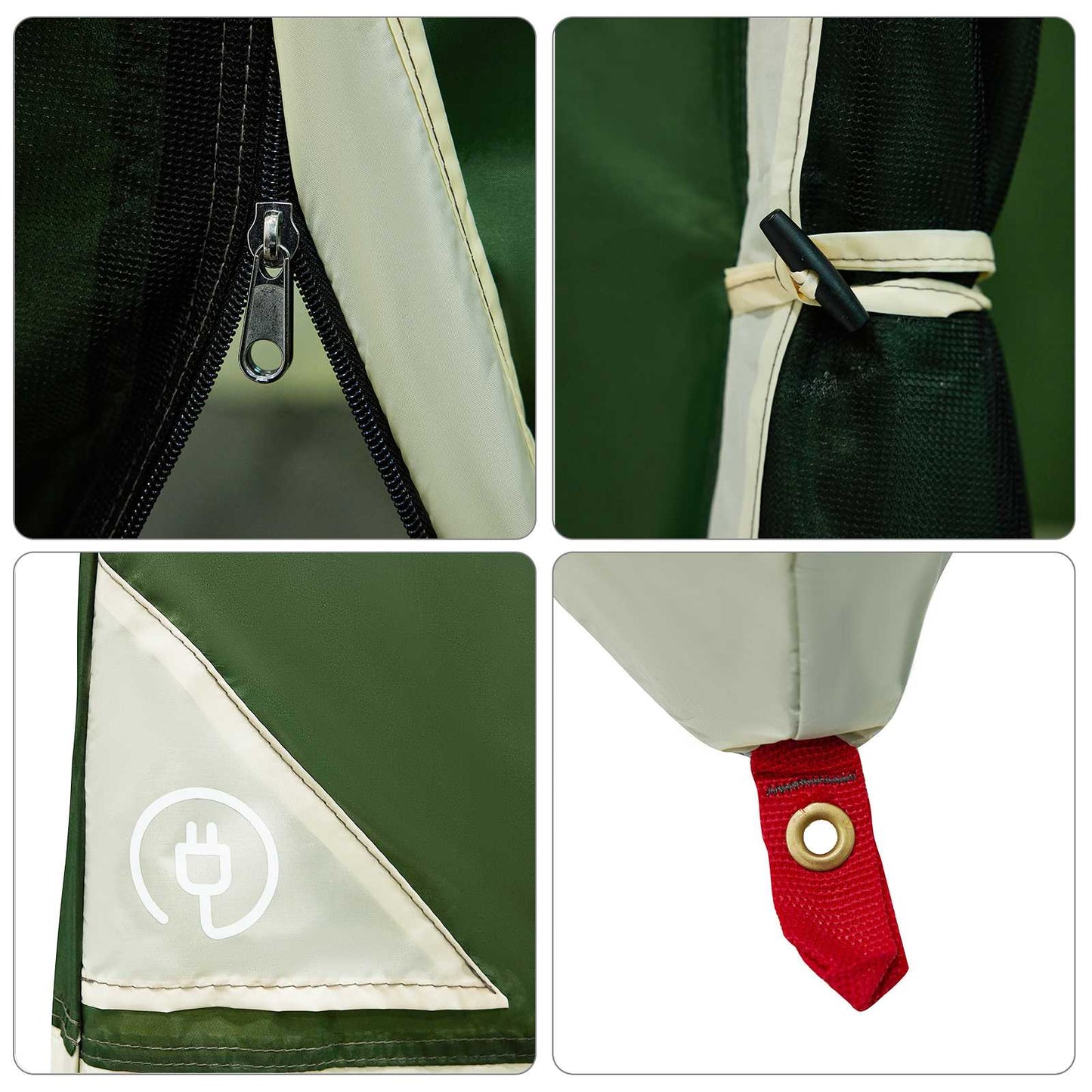 vidaXL Camping Tent Set Folding 2 pcs Green Taffeta and Fabric