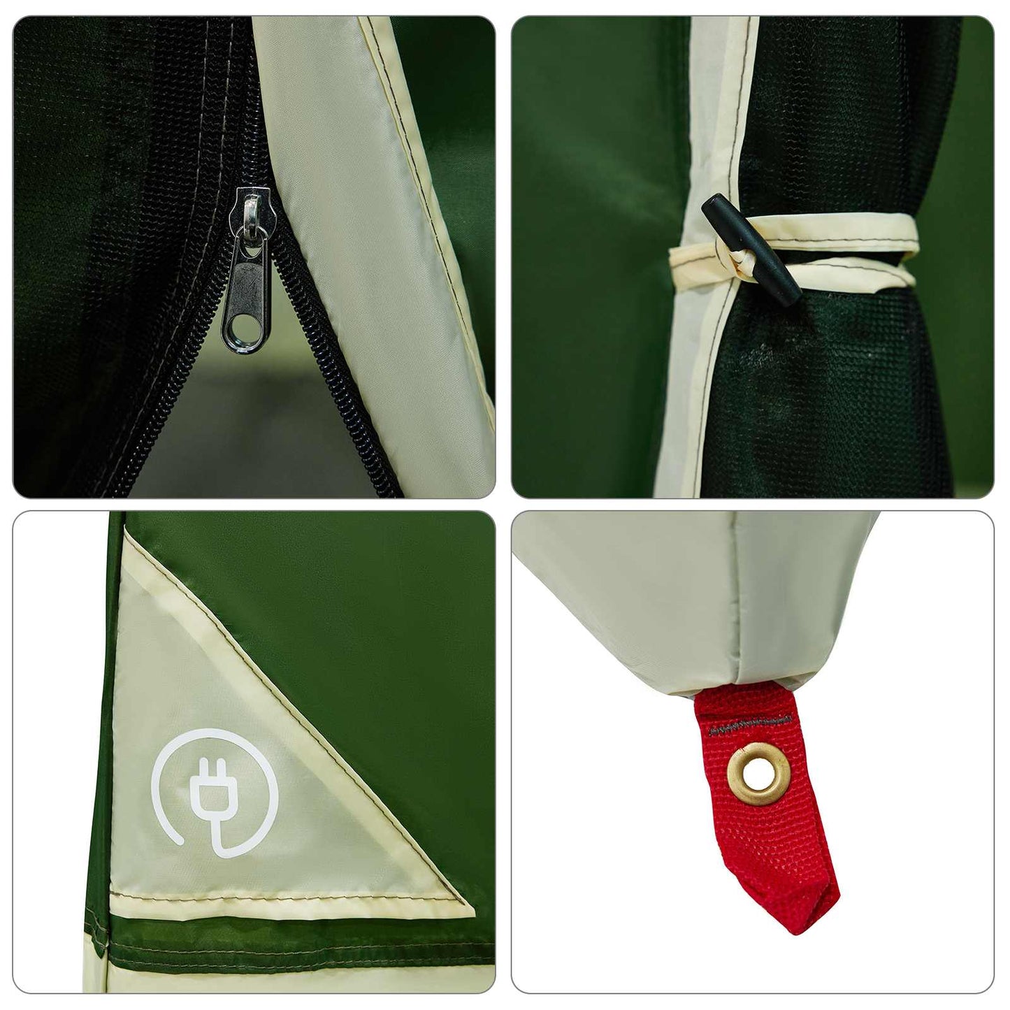 vidaXL Camping Tent Set Folding 2 pcs Green Taffeta and Fabric