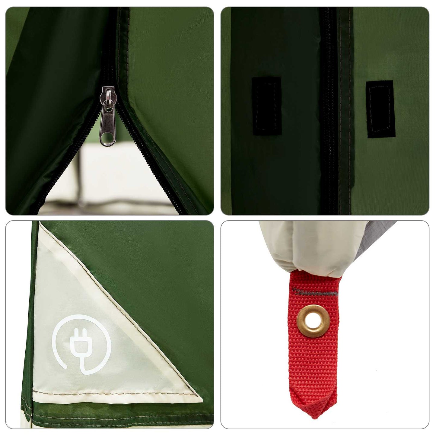 vidaXL Camping Tent Set Folding 2 pcs Green Taffeta and Fabric