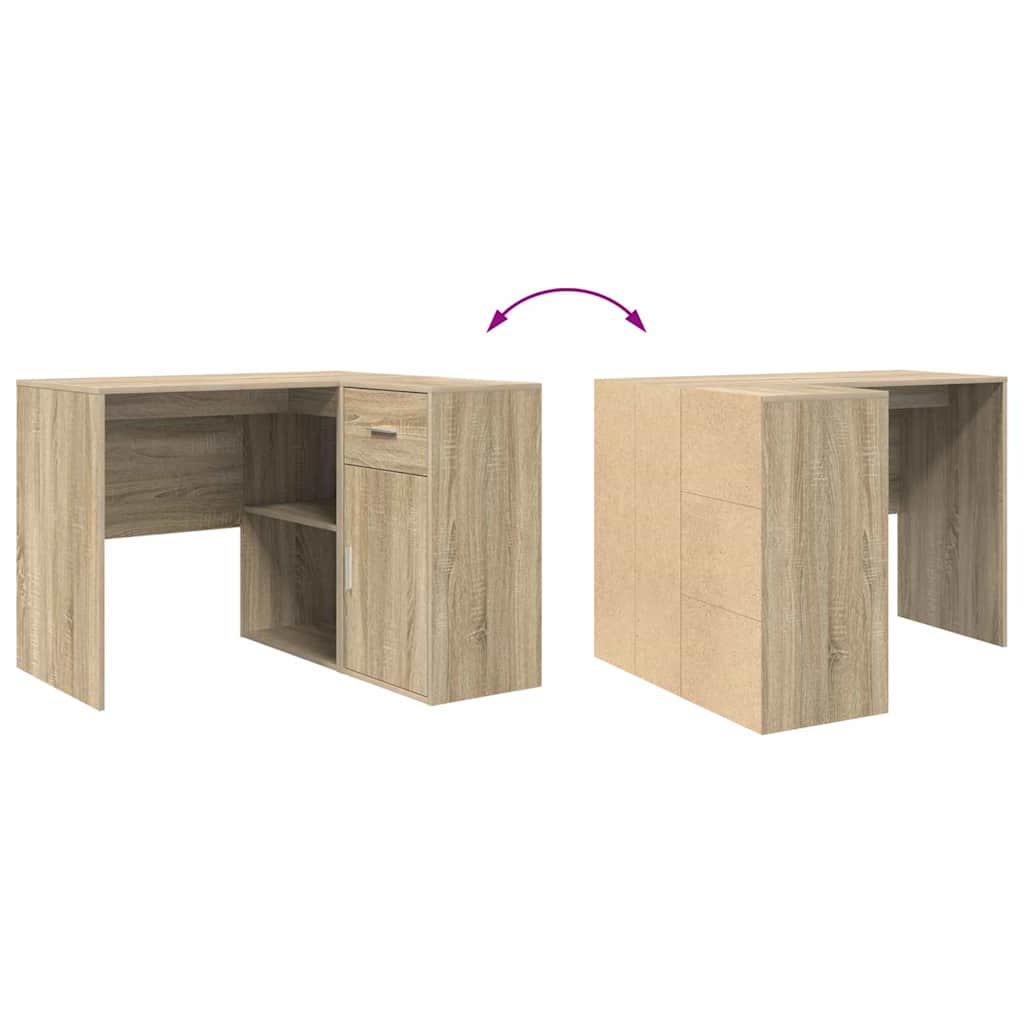 vidaXL Corner Desk with Drawer Sonoma Oak 102 x 88 x 75 cm