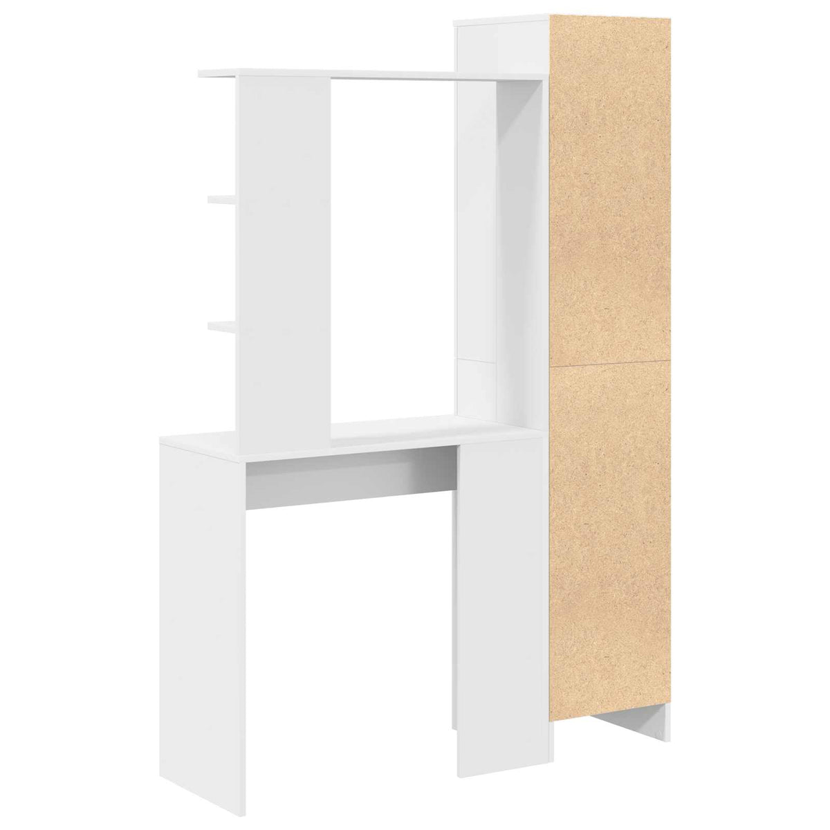 vidaXL Desk with Shelf with Storage with Door 2 pcs White