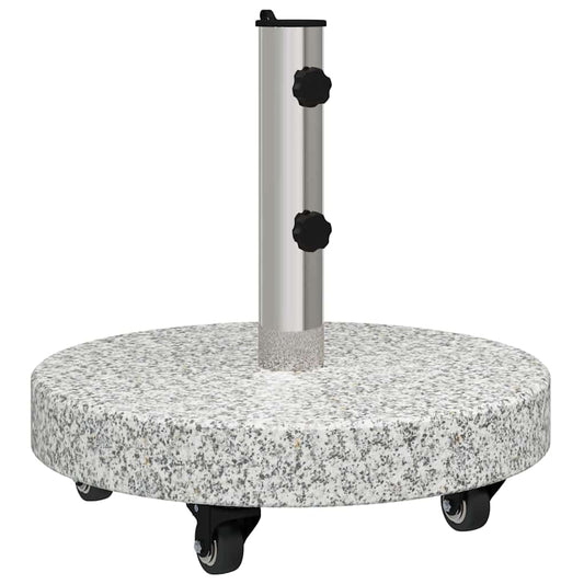 vidaXL Parasol Base 29.8kg Grey Granite and Stainless Steel Round