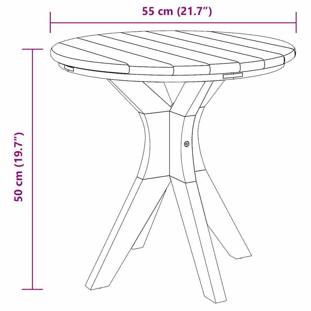 vidaXL Side Table Brown 55 x 55 x 51 cm Solid Teak Wood