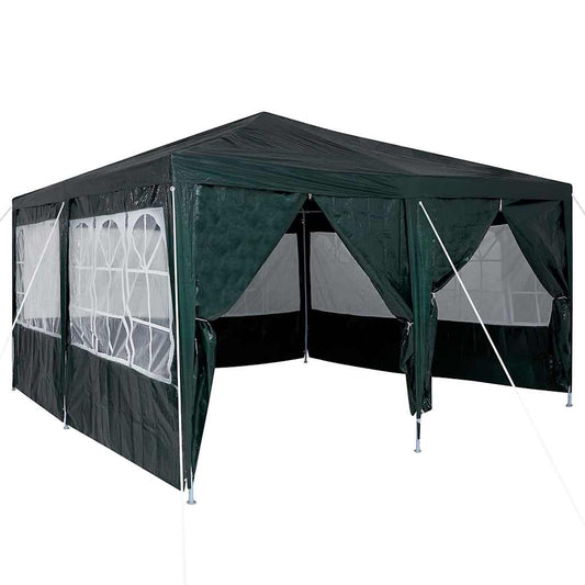 vidaXL Party Tent Green 400 x 400 x 266 cm Polyethylene