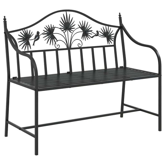 vidaXL Garden Bench Black 104 x 52.5 x 89 cm Steel