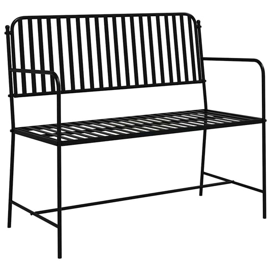 vidaXL Garden Bench Black 103.5 x 51.5 x 90 cm Steel