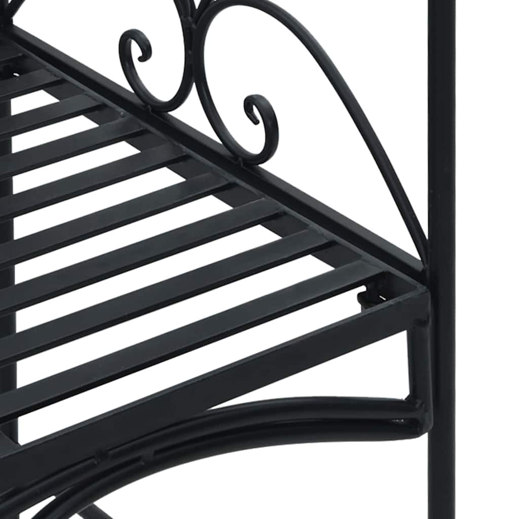 vidaXL Garden Bench Black 121 x 48 x 200 cm Steel