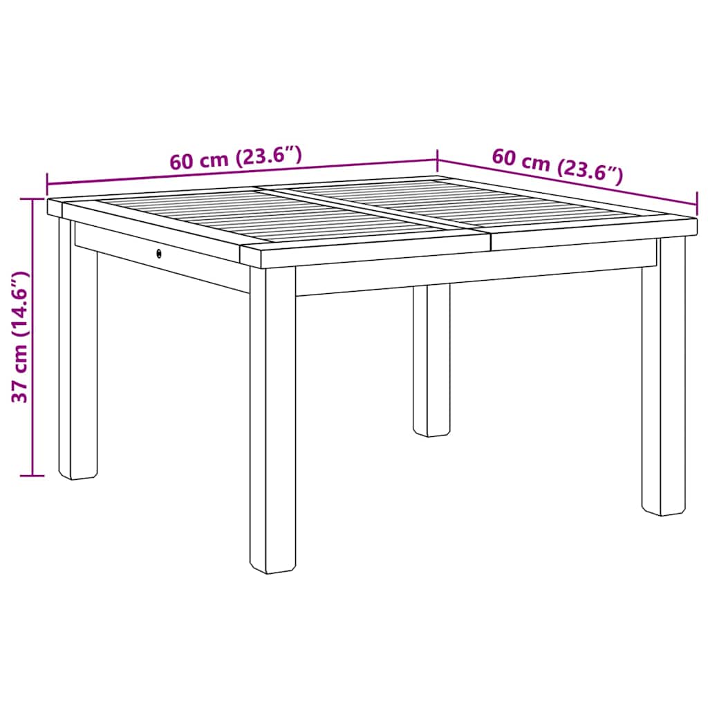 vidaXL Coffee Table Brown 60 x 60 x 36 cm Solid Teak Wood