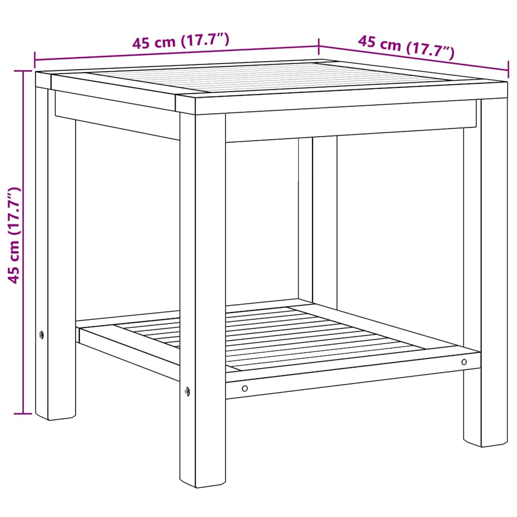 vidaXL Coffee Table with Storage Brown 45 x 45 x 45 cm Solid Teak Wood