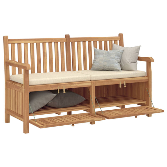 vidaXL Garden Bench with Storage 150 x 60 x 90 cm Solid Teak Wood