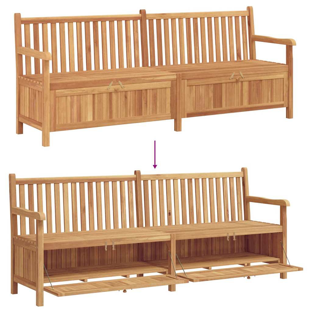 vidaXL Garden Storage Bench Brown 228 x 60 x 90 cm Solid teak wood