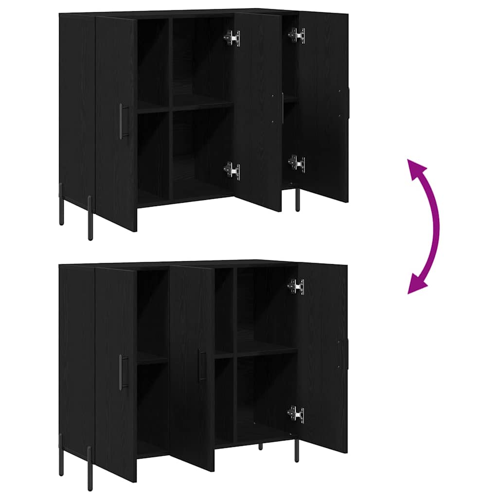 vidaXL Sideboard Black Oak 90 x 34 x 80 cm Engineered Wood