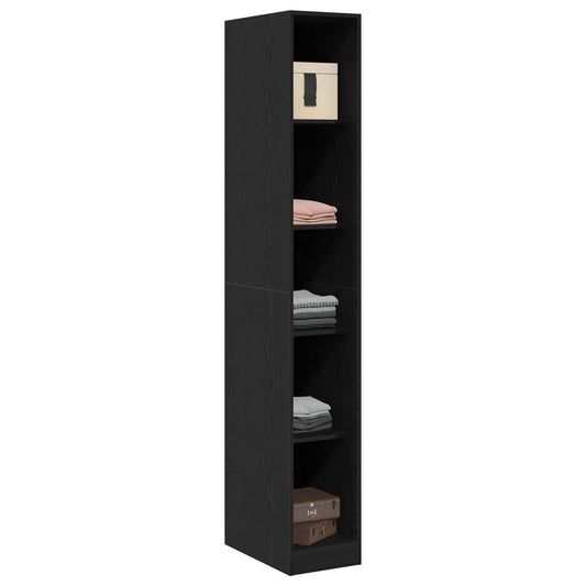 vidaXL Wardrobe Black Oak 30 x 50 x 200 cm Engineered Wood